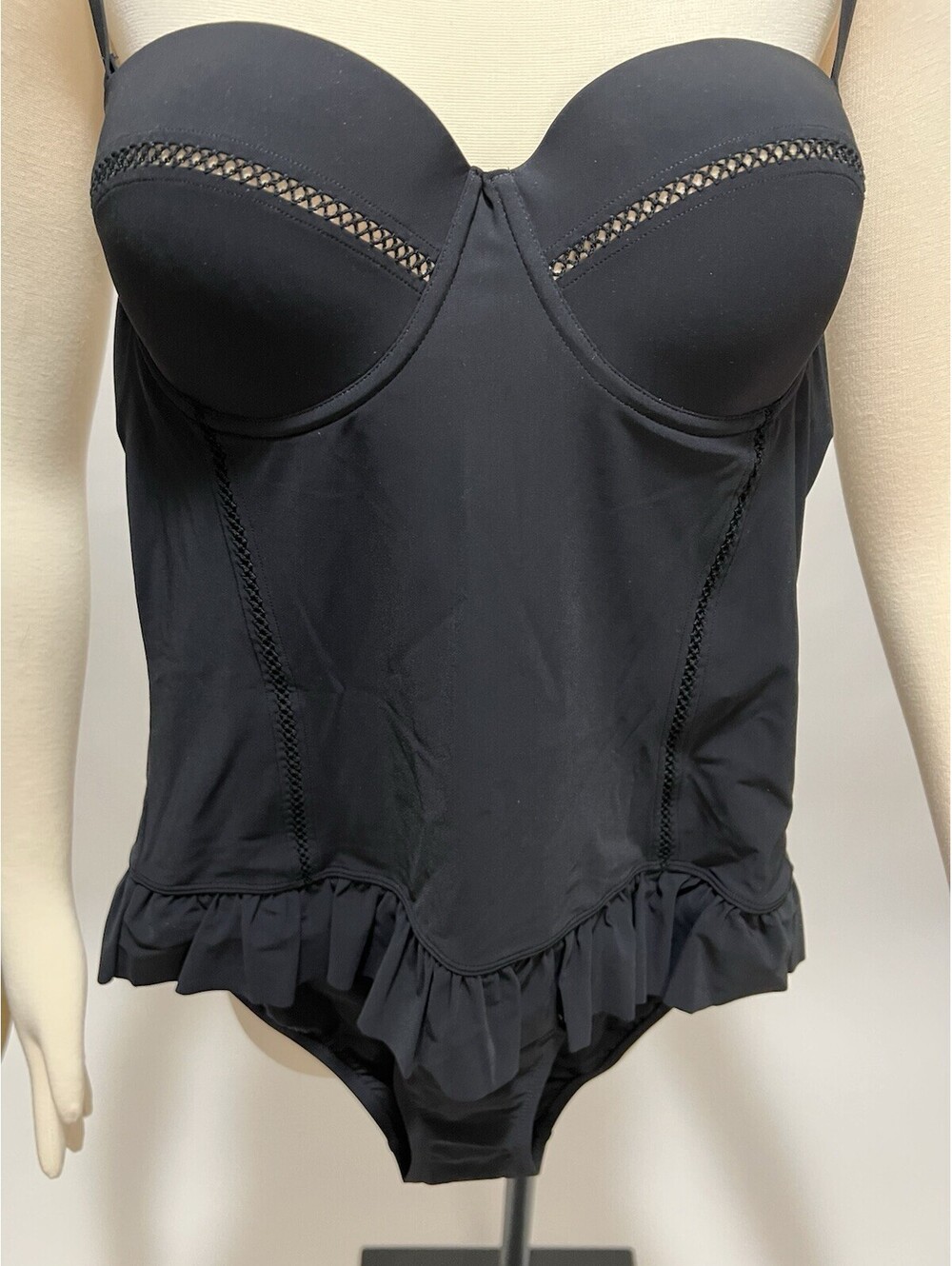 TORY BURCH “NEW WITH TAGS” BLACK ONE PIECE BATHING SUIT (SIZE L)